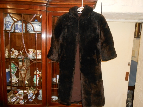 Ladies dark brown three quarter length fur coat