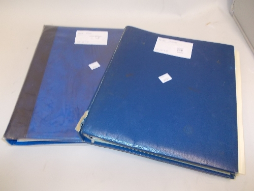 Two blue albums containing a quantity of various British Colonial stamps and World stamps