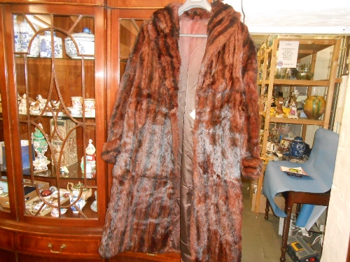 Ladies three quarter length brown mink fur coat