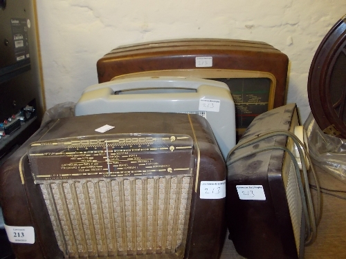 Four various Bakelite radios