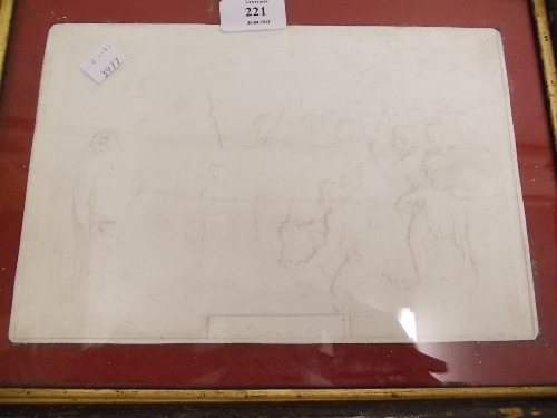 19th Century framed relief plaster plaque (a/f)
