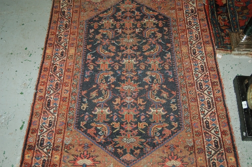 Hamadan rug with all-over floral design and multiple borders