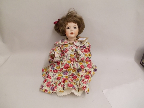 Porcelain Hilda J.D.K. 237 doll having sleeping eyes, 16ins high