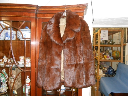 Ladies dark brown fur jacket