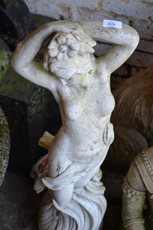 Composite marble nude garden figure