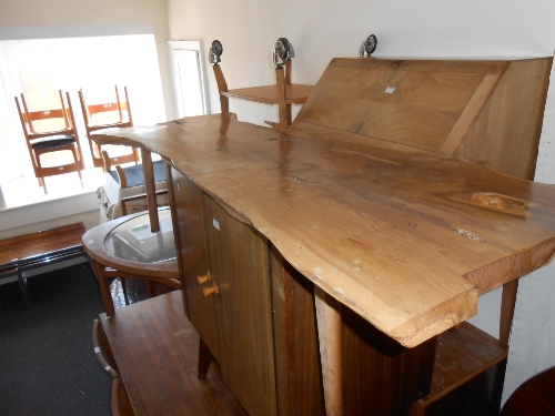 20th Century yew wood coffee table with plank top