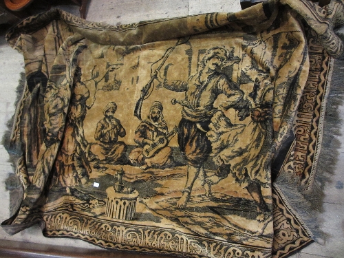 Chenille wall hanging depicting musicians