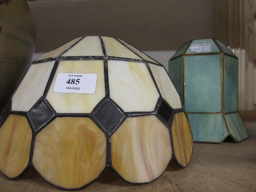 Two leaded glass lamp shades