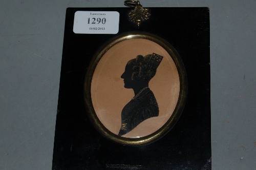 Victorian framed gilt heightened silhouette portrait