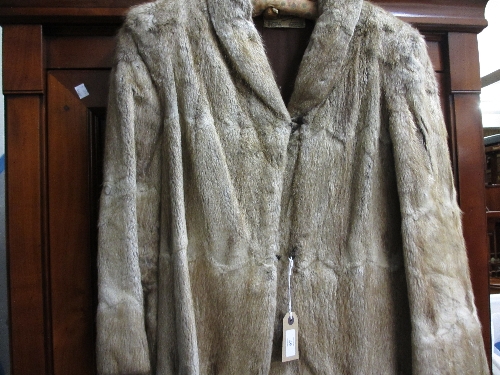 Ladies three quarter length pale brown fur coat