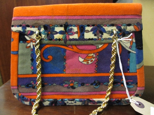 Emilio Pucci, printed suede handbag