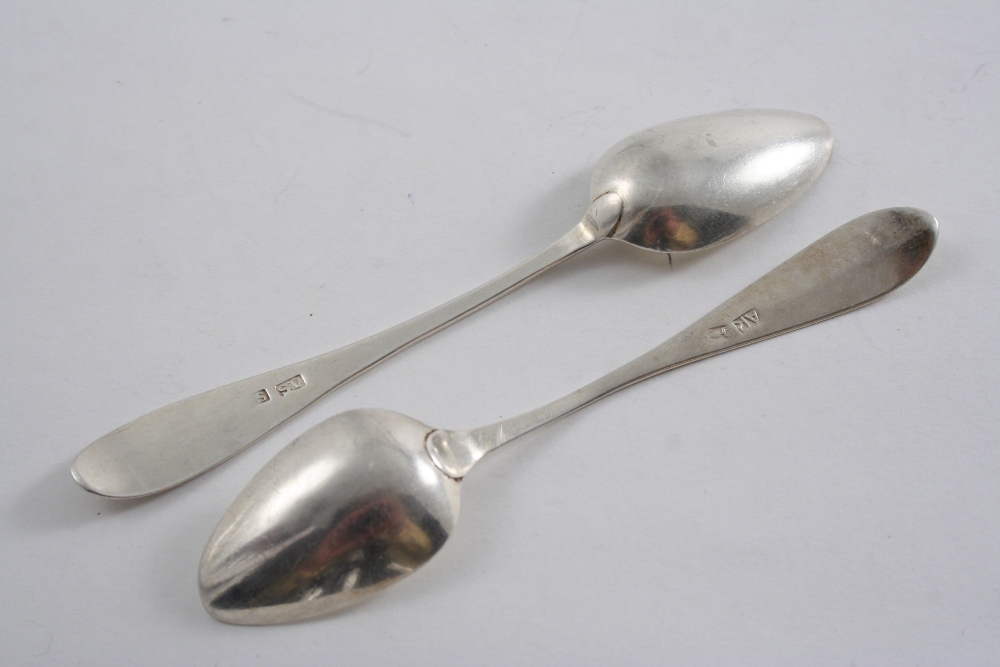 A GEORGE III SCOTTISH PROVINCIAL TEA SPOON maker`s mark only "AS", struck twice, probably by