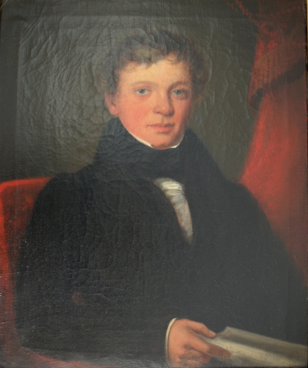 ENGLISH SCHOOL, Circa 1830 PORTRAIT OF THOMAS BRASSEY (1805-1870) Half length, wearing a black coat,
