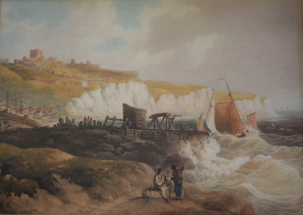 FRANCIS NICHOLSON (1753-1844) DOVER Signed, watercolour and pencil 36 x 51cm. ++ Needs a clean; some