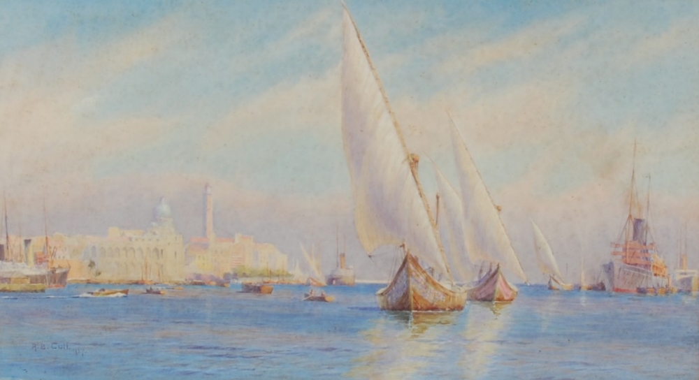 Alma Claude Burlton Cull (1880-1931) Port Said watercolour, signed and dated 1927 lower left 26cm