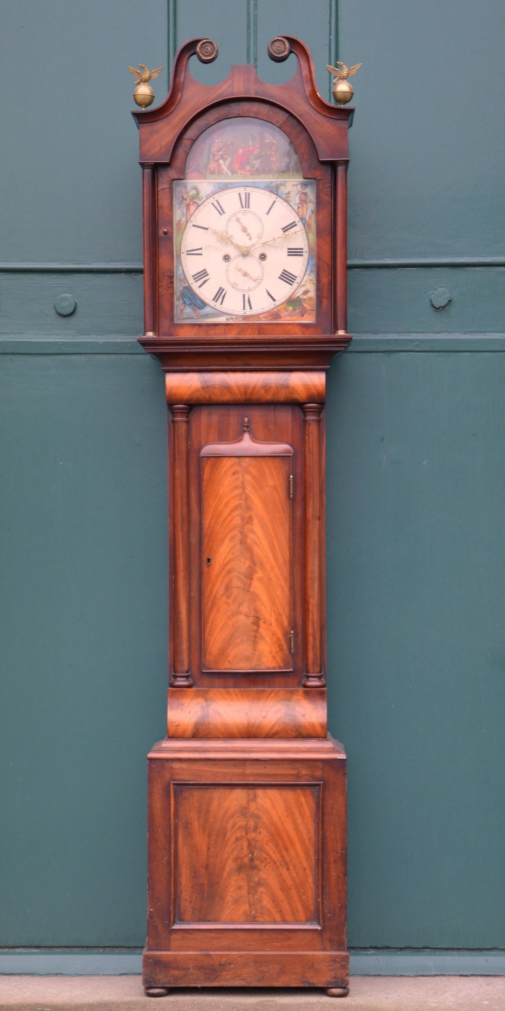 A 19th century mahogany longcase clock J. & T. BLACK KIRKALDY, the 13" enamel dial with Roman