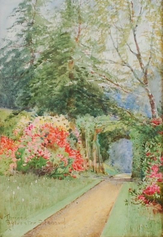 AR Theresa Sylvester Stannard (1898-1947) The garden archway watercolour, signed lower left 25cm x