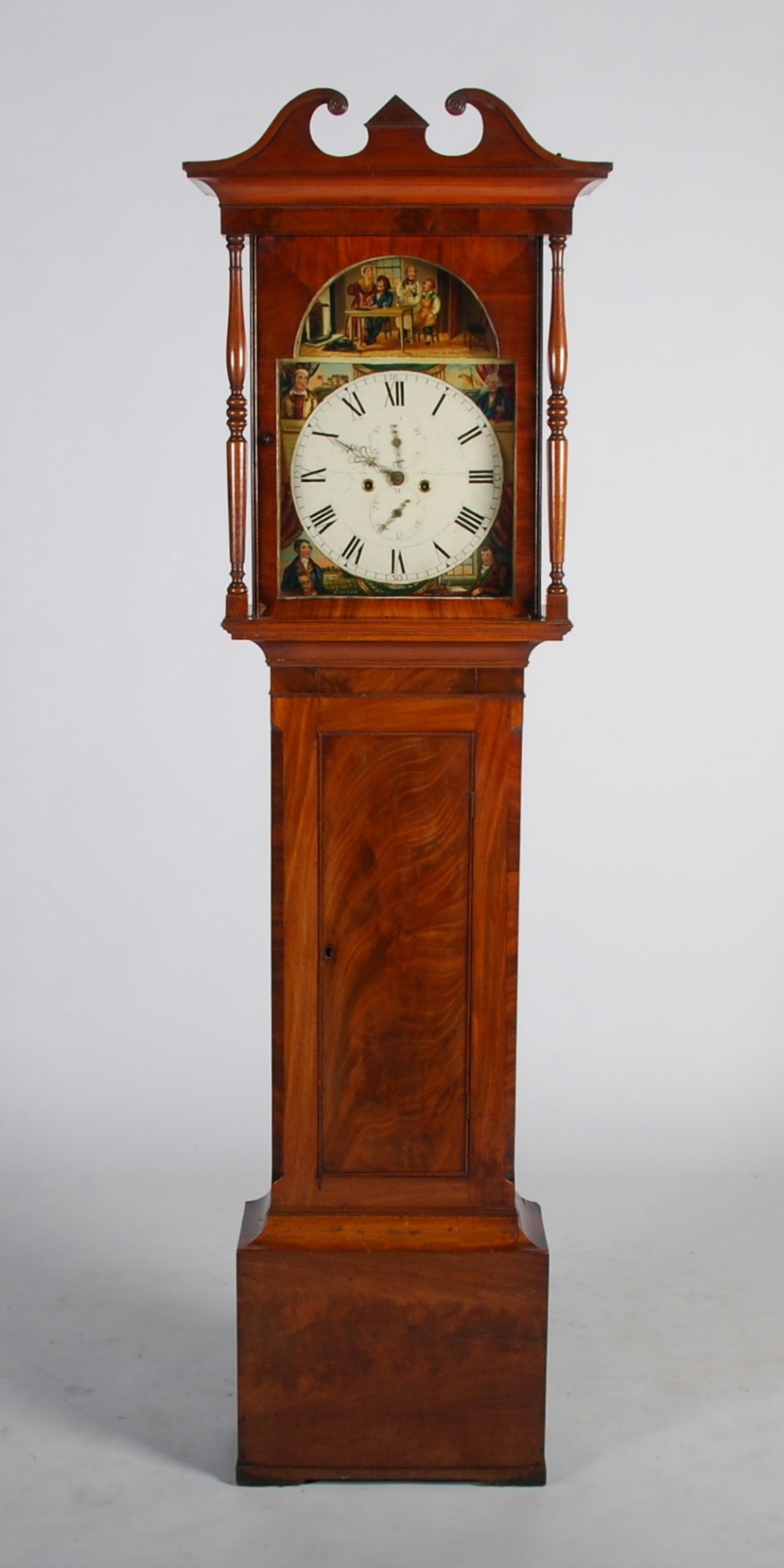 A 19th century mahogany longcase clock, T. TEMPLETON, DALMELINGTON, the 12" enamel dial with Roman