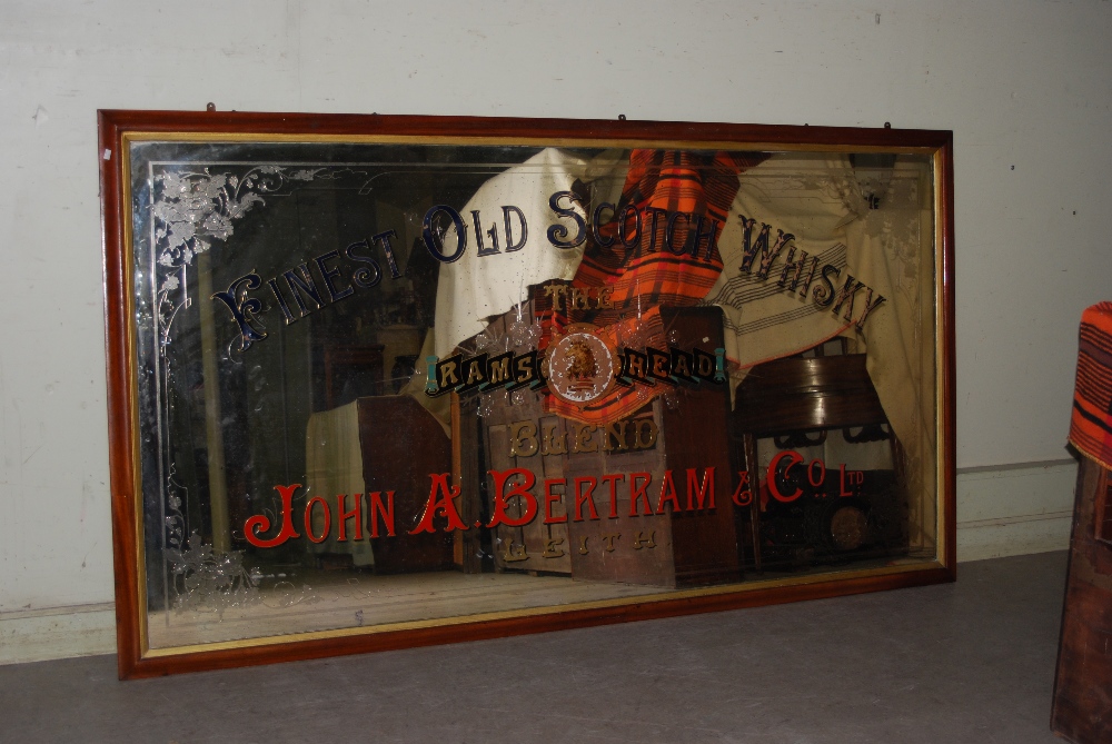 A late 19th century Whisky Advertising pub mirror of large size inscribed `Finest Old Scotch Whisky,