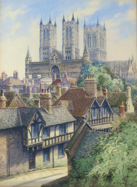 Albert H Findley (1880-1975)
A view of Lincoln Cathederal
Signed, watercolour 37x26cm CONDITION