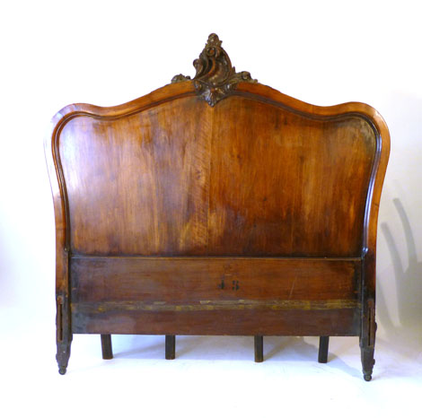 French kingwood double bed with carved headboard CONDITION REPORT: Condition: average condition,