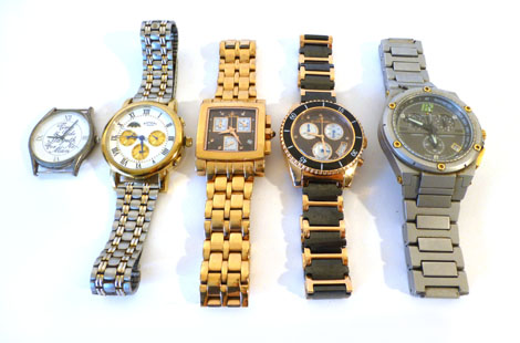 A collection of four gentleman's wristwatches comprising an automatic movement rotary with moon face