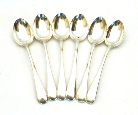 A George V set of six silver Old English pattern coffee spoons, Joseph Rodgers & Sons, Sheffield