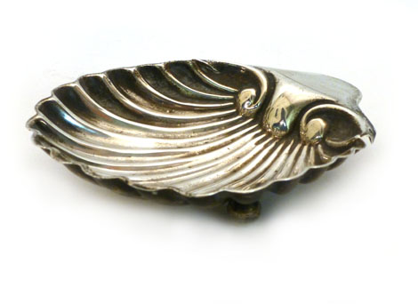 A Victorian silver scalloped shaped butter dish with plain thumb piece, Josiah Williams & Co, London