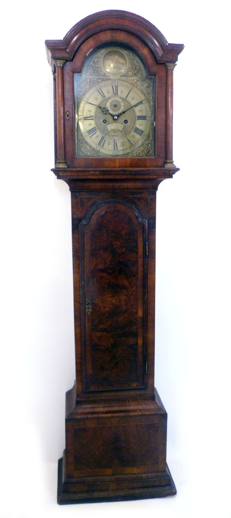 An 18th century style mahogany cased longcase clock, the brass Roman and Arabic dial bearing a