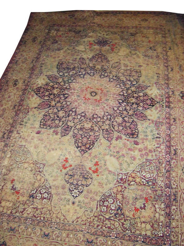 ANTIQUE KERMAN LAVER CARPET, 460cms x 284 cms, Persia circa 1870, classical Safavid design of