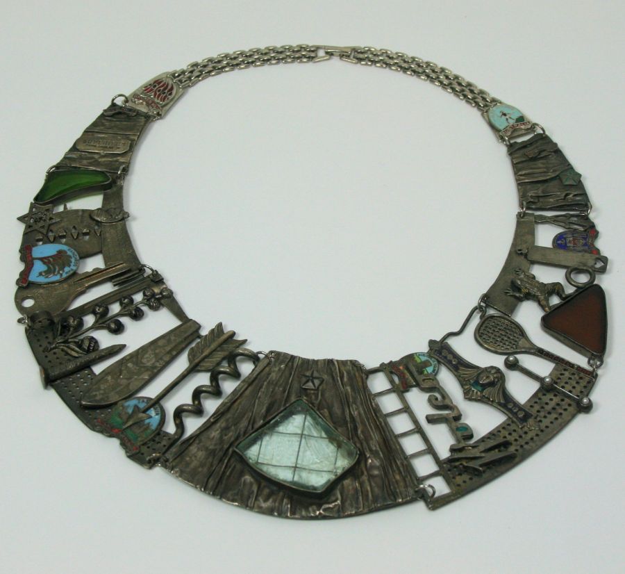 Attributed to Brigitte Moser - A contemporary bib necklace composed of various found objects