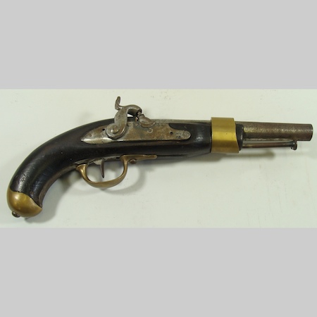 An antique percussion pistol, 35cm