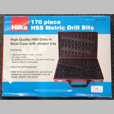 A 170 piece HSS drill set