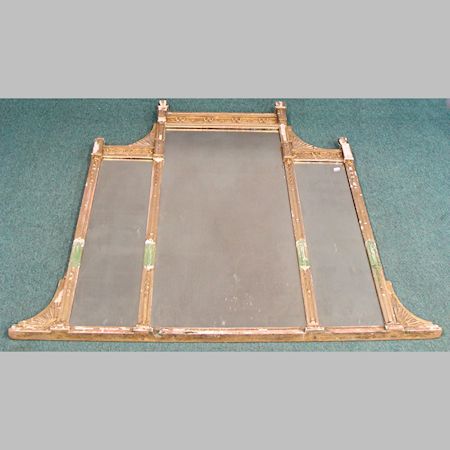 A 19th century gilt wood overmantle mirror