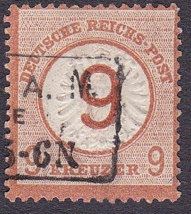 Germany : 1874 9k chestnut, fine used, SG 30. Cat £550.