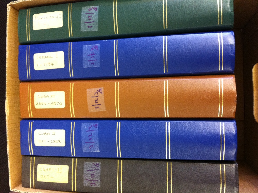 Five dealers stockbooks sparsely filled. Countries inc. Cuba, Egypt, Israel & Pakistan. Condition