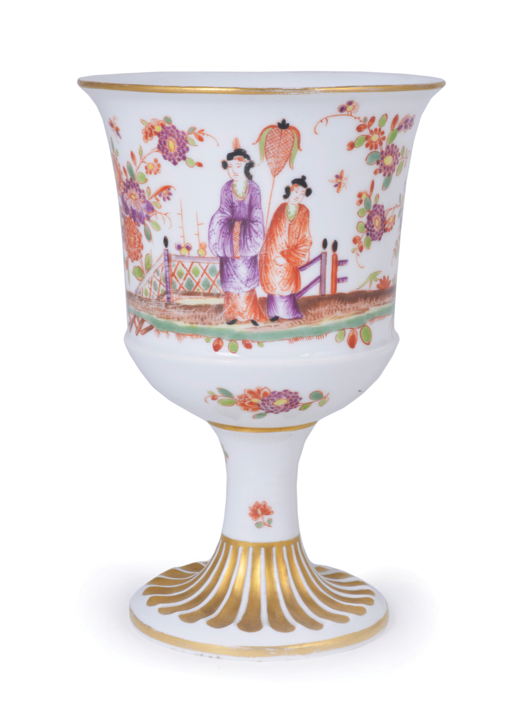**A MEISSEN PORCELAIN GOBLET, PROBABLY LATE 19TH / EARLY 20TH CENTURY painted after J.E. Stadler