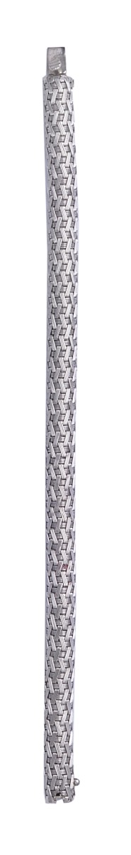 ARTICULATED MESH BRACELET of woven design, white gold, Italian marks for 18 carat approx. 190mm