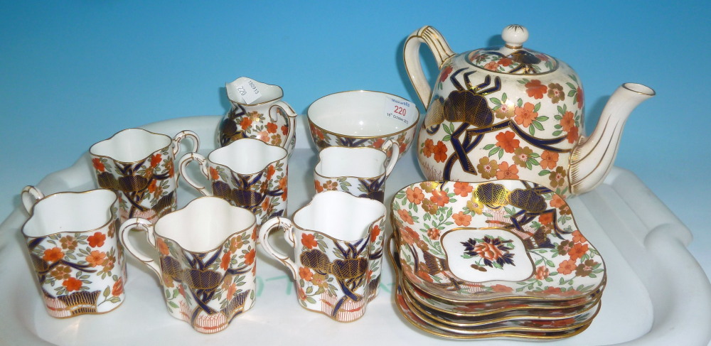 A 19th century Coalport Japan pattern 15-piece tea and coffee set (one cup 3 saucers a.f.)