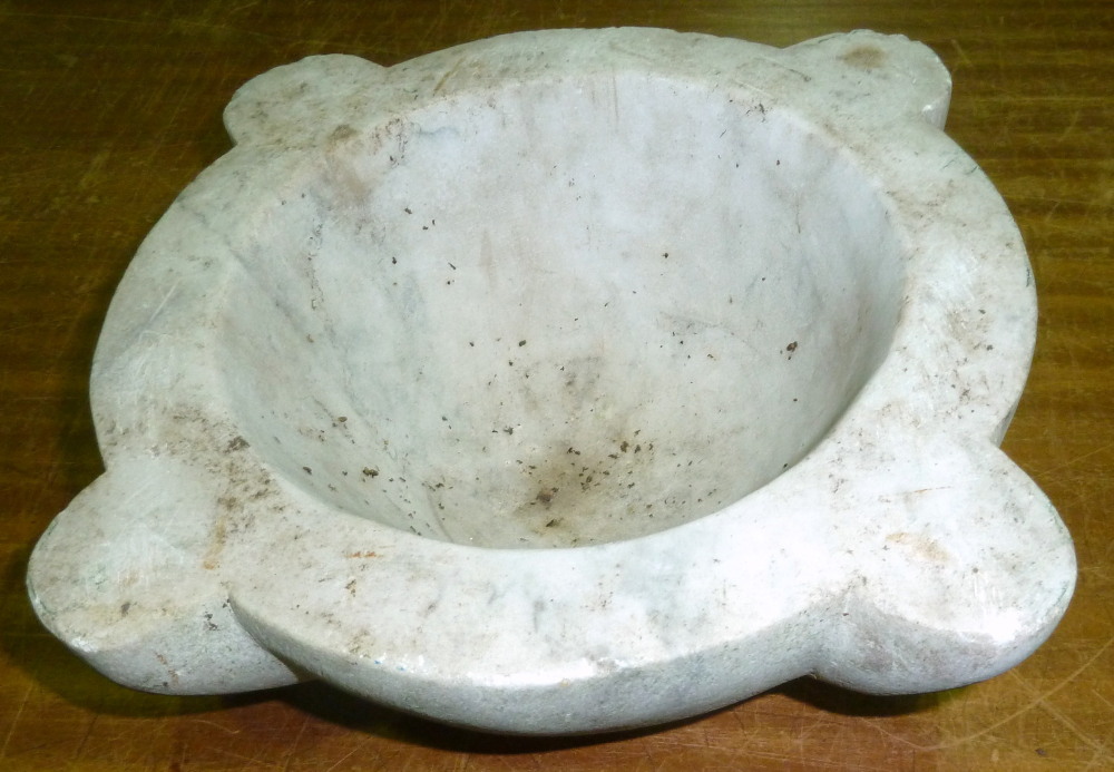 A 19th century marble mortar, 13"