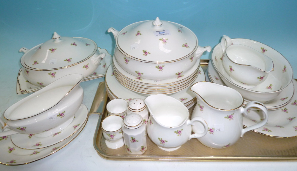 A Staffordshire `Mayfair` china part dinner service including tureens etc (approx 60 pieces)