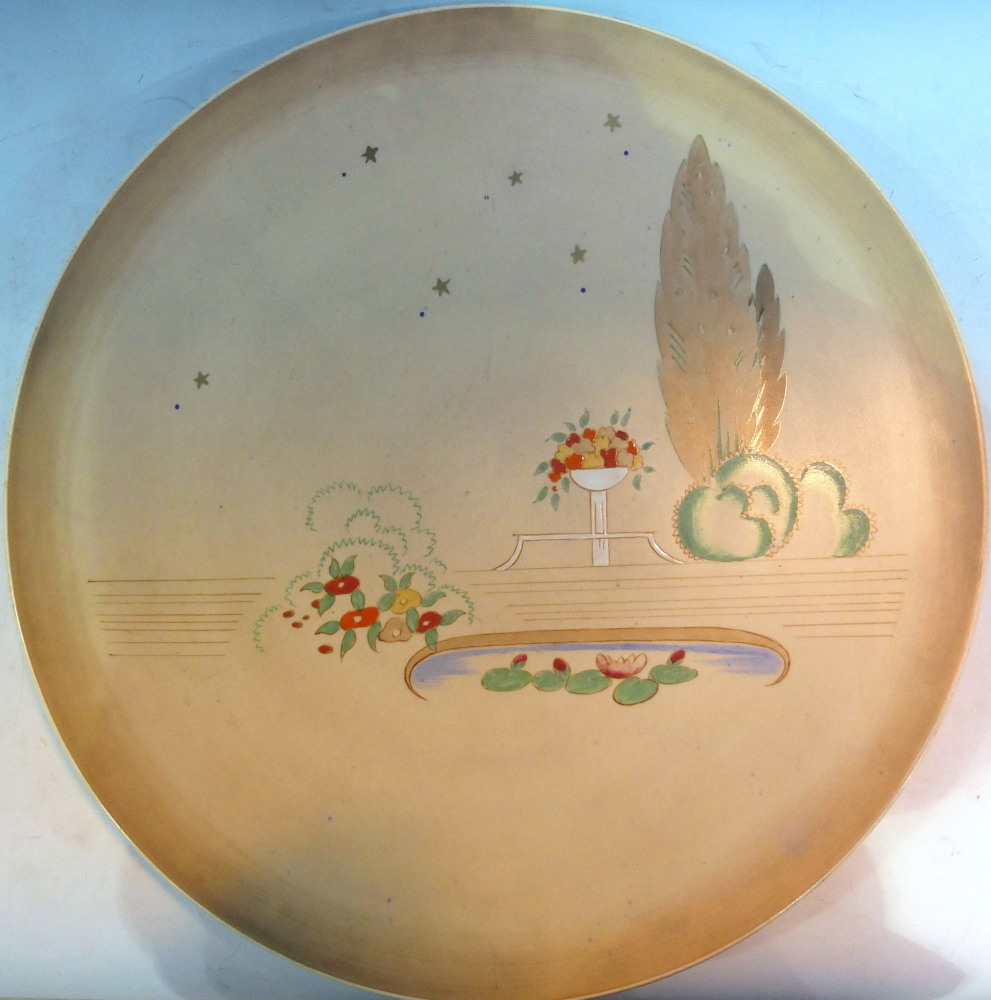 A Clarice Cliff "Napoli" wall plaque, diameter 17½"