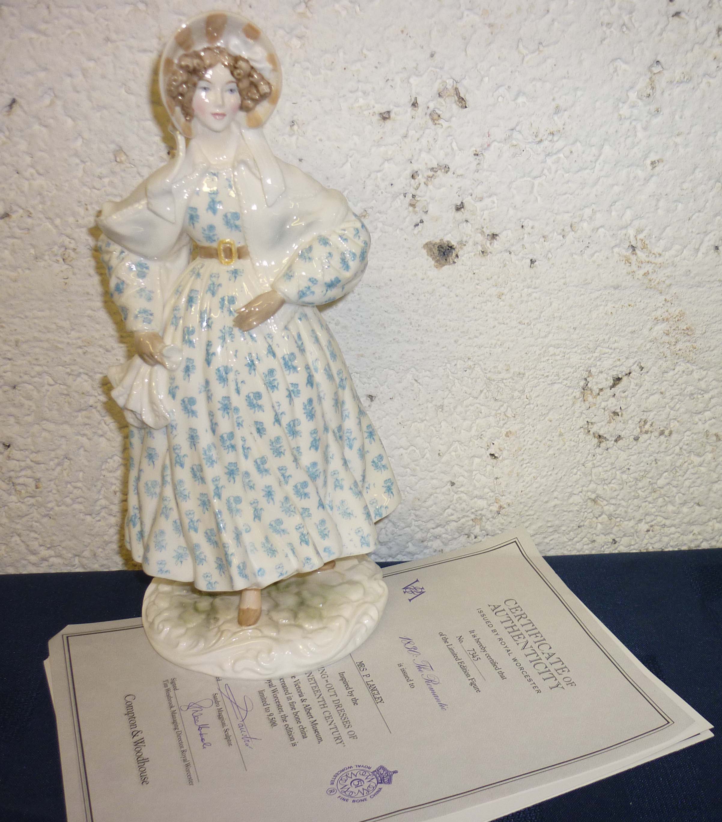 Boxed 1830 The Romantic Compton Woodhouse Worcester limited edition figurine `Walking-out dresses of