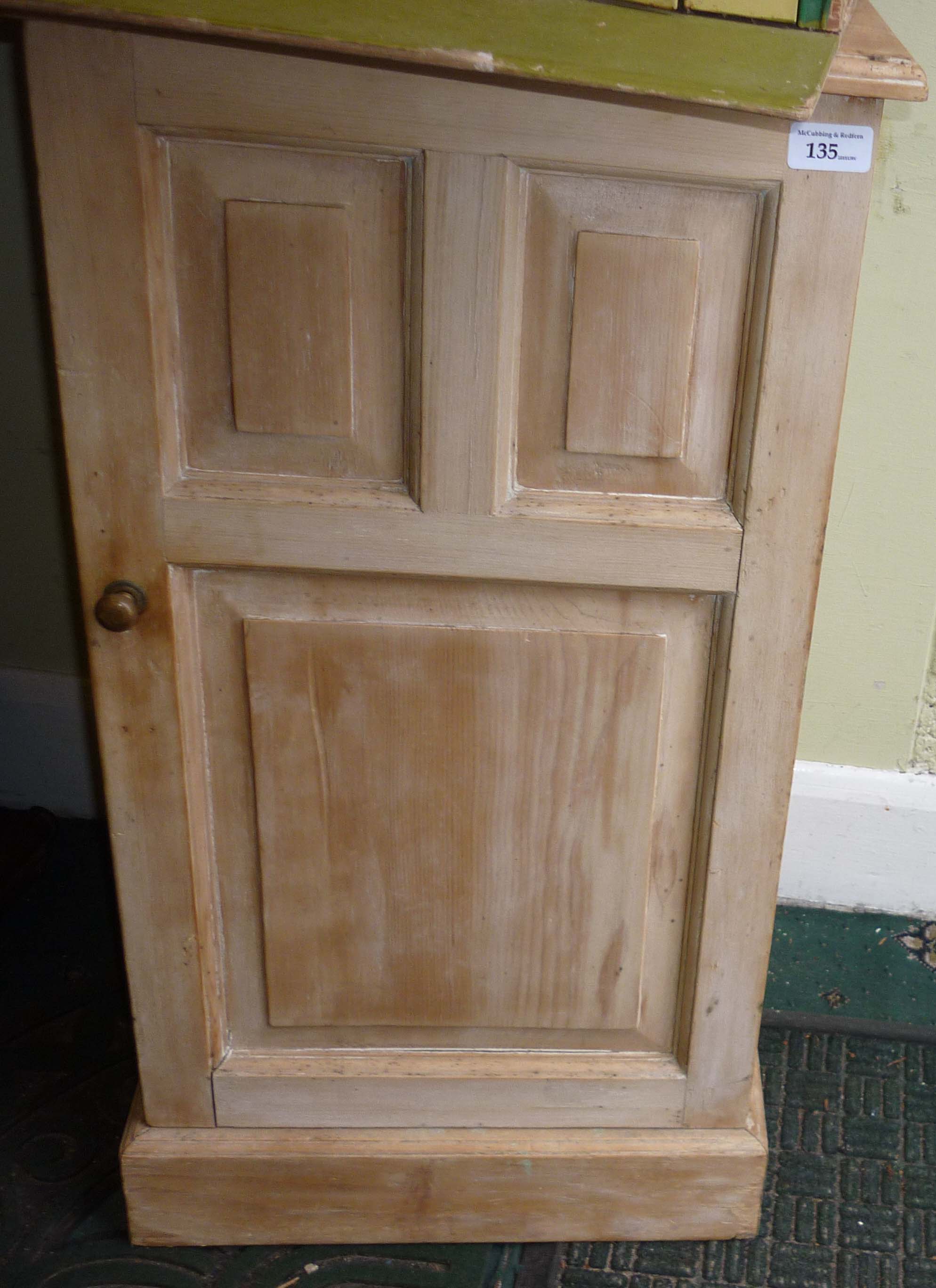 Stripped pine cupboard 15w x 30h x 15d