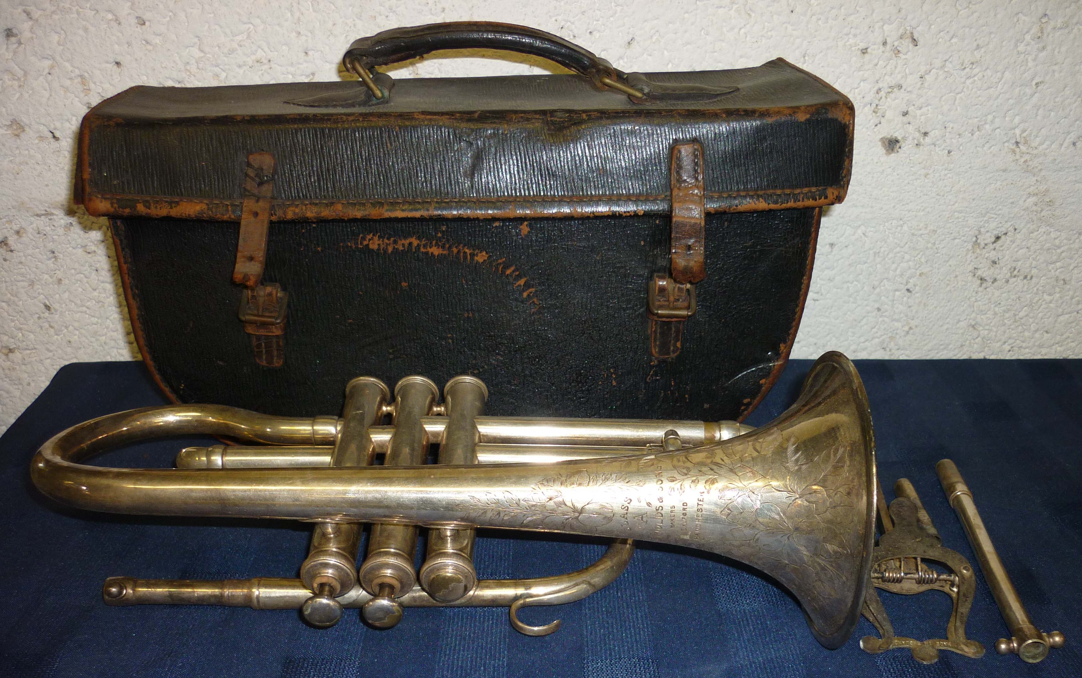 Cased class A A.T Reynold & Sons trumpet