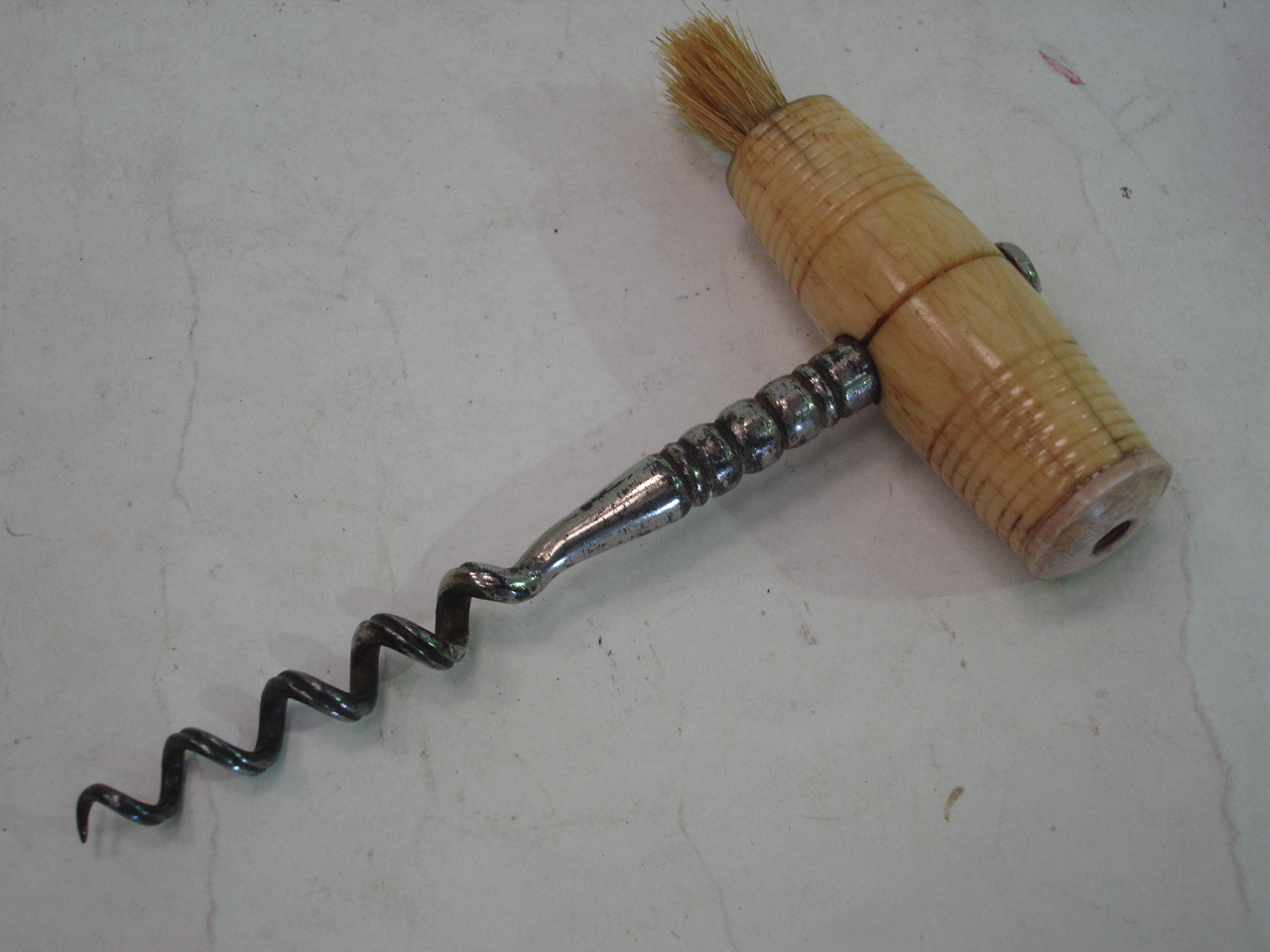 19th century bone handled corkscrew 5 ½" high