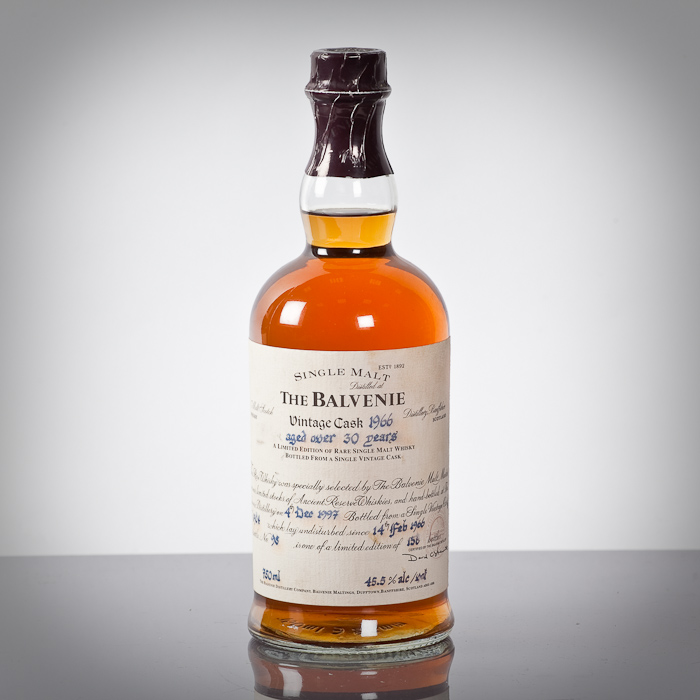 BALVENIE VINTAGE CASK-1966 Limited edition single Speyside malt Scotch whisky. Distilled 14th