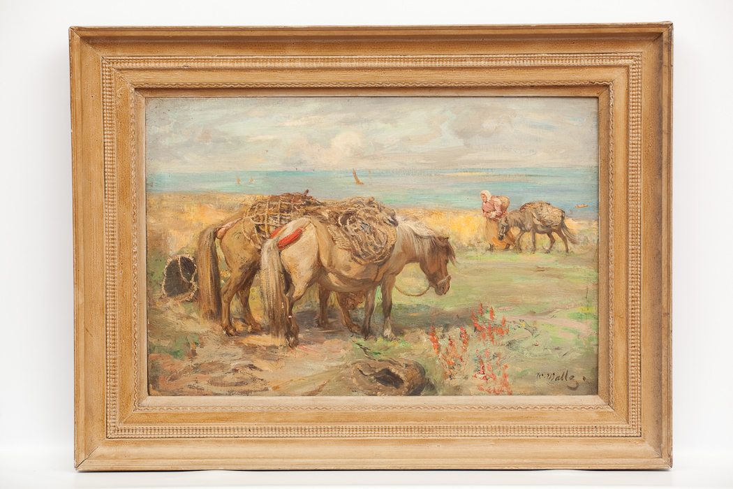 WILLIAM WALLS RSA RSW (SCOTTISH 1860 - 1942) PONIES oil on canvas, signed 46cm x 60cm Note : Walls