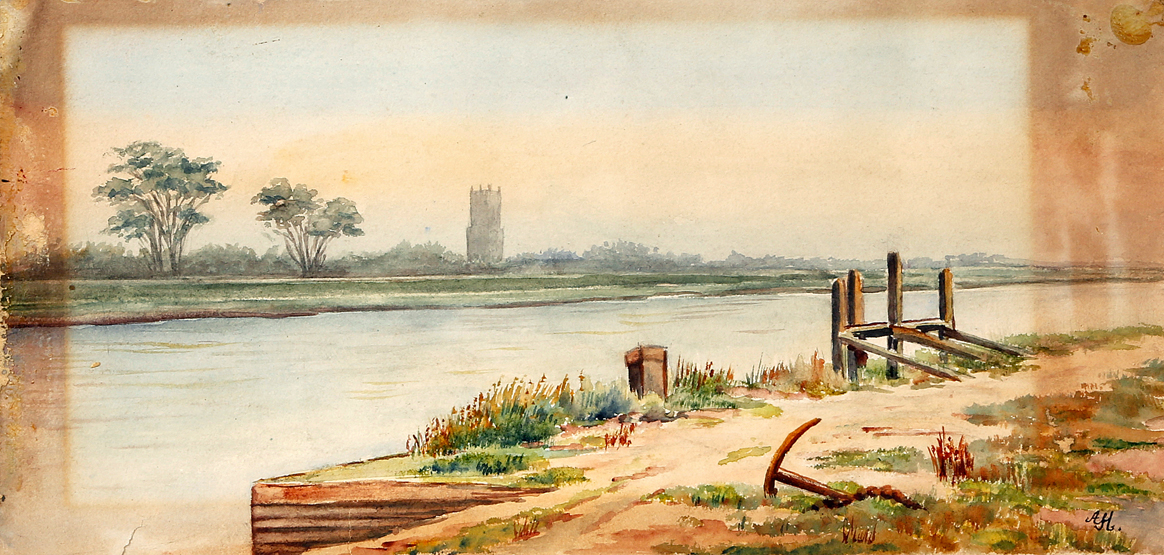 Late 19th or Early 20th Century, "Walberswick from Southwold", watercolour, signed with monogram A.