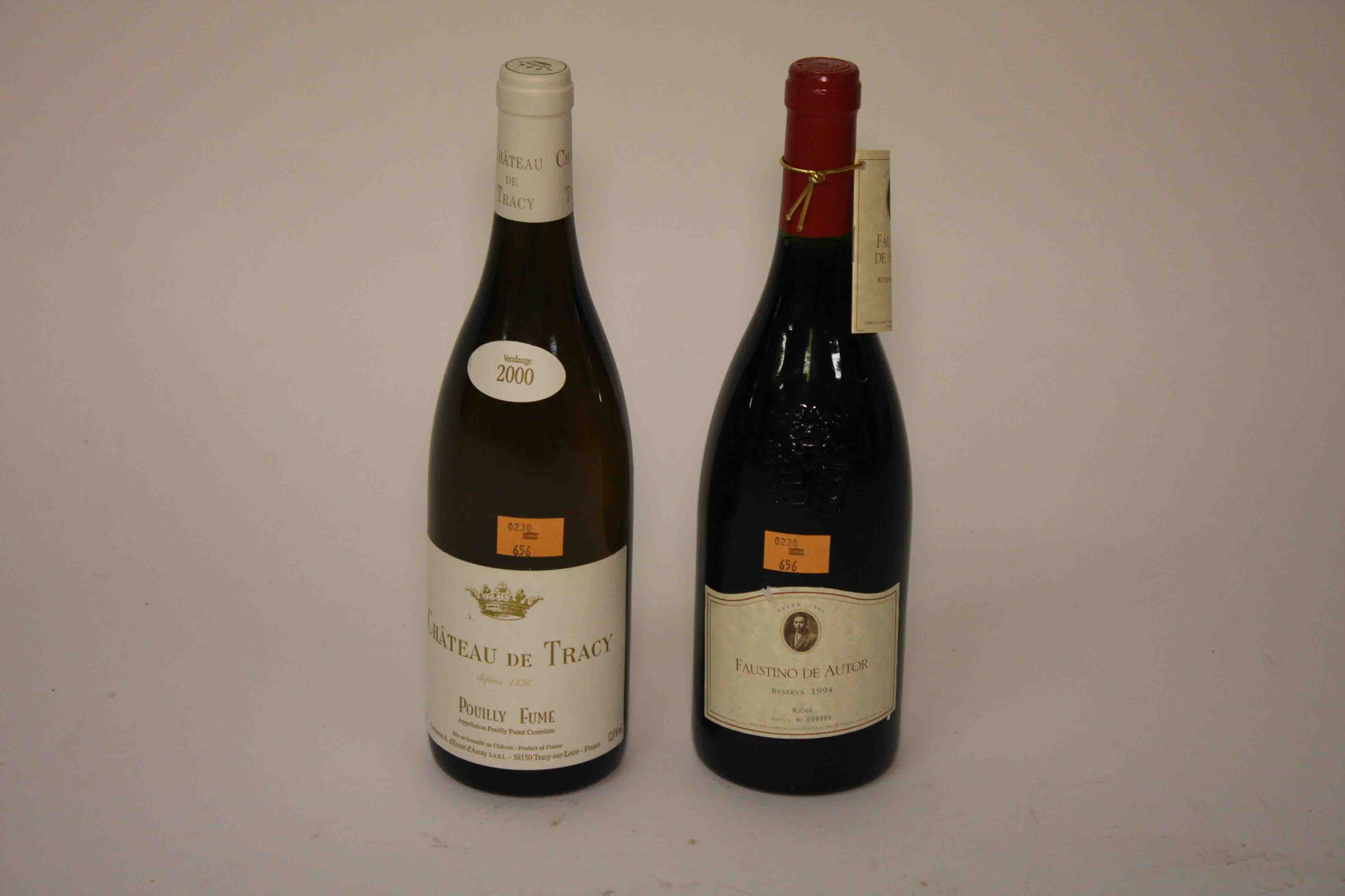 CHATEAU DE TRACY POUILLY FUME ,Vintage 2000, together with one bottle Faustino De Autor, reserva